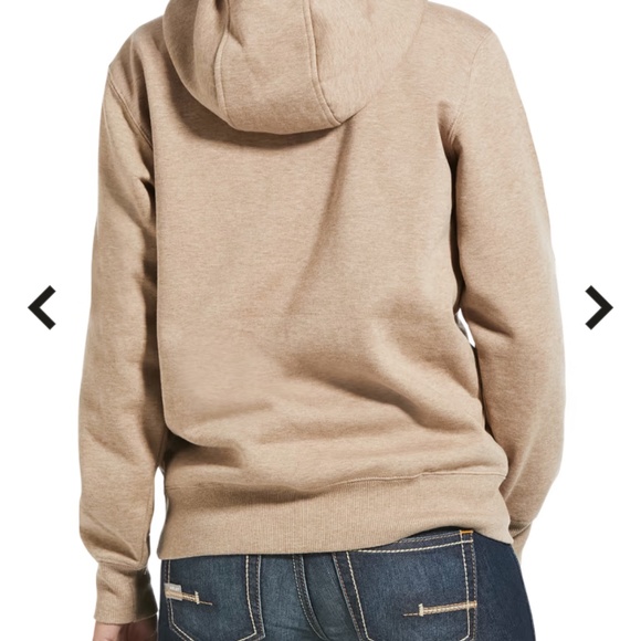 Ariat Rebar Woman’s 1/4 zip Sweatshirt- Oatmeal - Picture 5 of 5